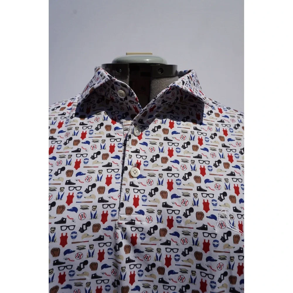 Men's Rhoback Polo XXL Short Sleeve - The Great Bambino - Sandlot Print - Picture 2 of 4